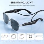 Smart AI Glasses with 100+ Language Translation, Bluetooth 5.4 Glasses with Chat GPT, Blue Light Filtering Lenses with Lightweight Metal Frame Sunglasses, Smart Glasses for Men Women Travel Business