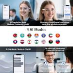 AI Smart Glasses for Men & Women, AI-Powered By Live Recording/Simultaneous Interpretation/Real-Time Translation, Noise Reduction, Translation Glasses with Photochromic Lenses, Support 160+ Languages