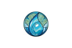 Magic The Gathering Stained Glass Island Augmented Reality Collectors Enamel Pin by PINFINITY Exclusive Ltd Edition Pins with Interactive AR Digital Content Activation to Collect, Share, Swap and Wear
