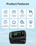 Fingertip Pulse Oximeter Blood Oxygen Monitor Pulse Ox, Heart Rate and Fast Spo2 Reading Oxygen Meter with OLED Screen Included Batteries and Lanyard