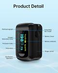 Fingertip Pulse Oximeter Blood Oxygen Monitor Pulse Ox, Heart Rate and Fast Spo2 Reading Oxygen Meter with OLED Screen Included Batteries and Lanyard