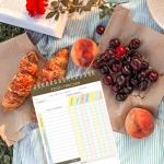 Cora Kate Food Journal Diary, 5.5 x 8.5 Calorie Counter Book, 50-Page Double-Sided Spiral Bound Meal Tracker for Tracking Calories, Carbs, Fat, Protein, Calorie Tracker, Food Log for Diet & Nutrition