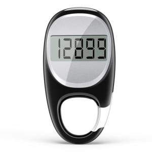 Simple Pedometer for Walking, Accurate Step Tracker with Carabiner, 3D Step Counter for Men Women Kids Seniors