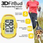 3DFitBud Simple Step Counter Walking 3D Pedometer with Clip and Lanyard A420S