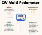 PedUSA CW Multi-Function Pedometer  - LCD Step Distance Walking Calorie 