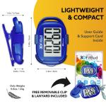 3DFitBud Simple Step Counter Walking 3D Pedometer with Clip and Lanyard A420S