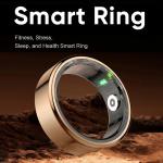 Smart Ring Health Tracker, IP65 Waterproof Monitor for Heart Rate & Fitness
