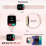 Smart Watch for Women, 2025 New Smartwatch (Answer/Make Call) for iPhone/Android, 1.85" HD Dynamic Dial Fitness Tracker with 110+ Sport Modes, Sleep/Health Monitor, IP68 Waterproof, with 2 Bands