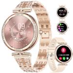 LIGE Smart Watches for Women (Answer/Make Call) with Diamonds，1.19” AMOLED Smartwatch with Heart Rate/Sleep Monitor,IP68 Waterproof Fitness Tracker 111 Sport Modes Pedometer for Android iOS,Rose Gold