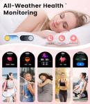 LIGE Smart Watches for Women (Answer/Make Call) with Diamonds，1.19” AMOLED Smartwatch with Heart Rate/Sleep Monitor,IP68 Waterproof Fitness Tracker 111 Sport Modes Pedometer for Android iOS,Rose Gold