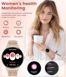 LIGE Smart Watch for Women(2 Bands), 1.43" HD AMOLED Slim Smartwatch for Android iOS,Fitness Tracker with 120+ Sport Modes/IP68 Waterproof/Sleep Monitor,Rose Gold