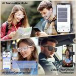 AI Smart Glasses, Bluetooth 5.4 Translation Glasses with 144 Language & Accents,