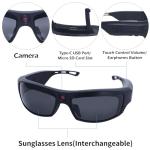 REEDTOCK HD1080P Smart Glasses with Wireless Bluetooth Music Speaker,Open Ear,AI Translation Glasses Support 110+ Languages,Sports Smart Sunglasses(Include 32Gb Card)