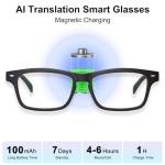 GenXenon AI Glasses for Men Women, AI Translator Powered by ChatGPT with Real-Time Translation(160+Languages), UV400 Photochromic Lenses Smart Sunglasses, Bluetooth Glasses for Travel/Business/Study