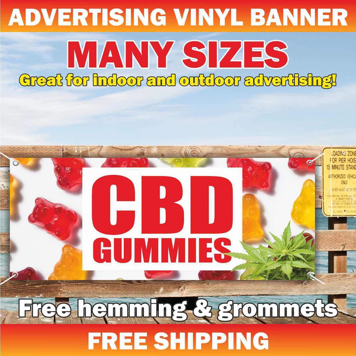 CBD Gummies Vinyl Mesh Advertising Sign Flag
