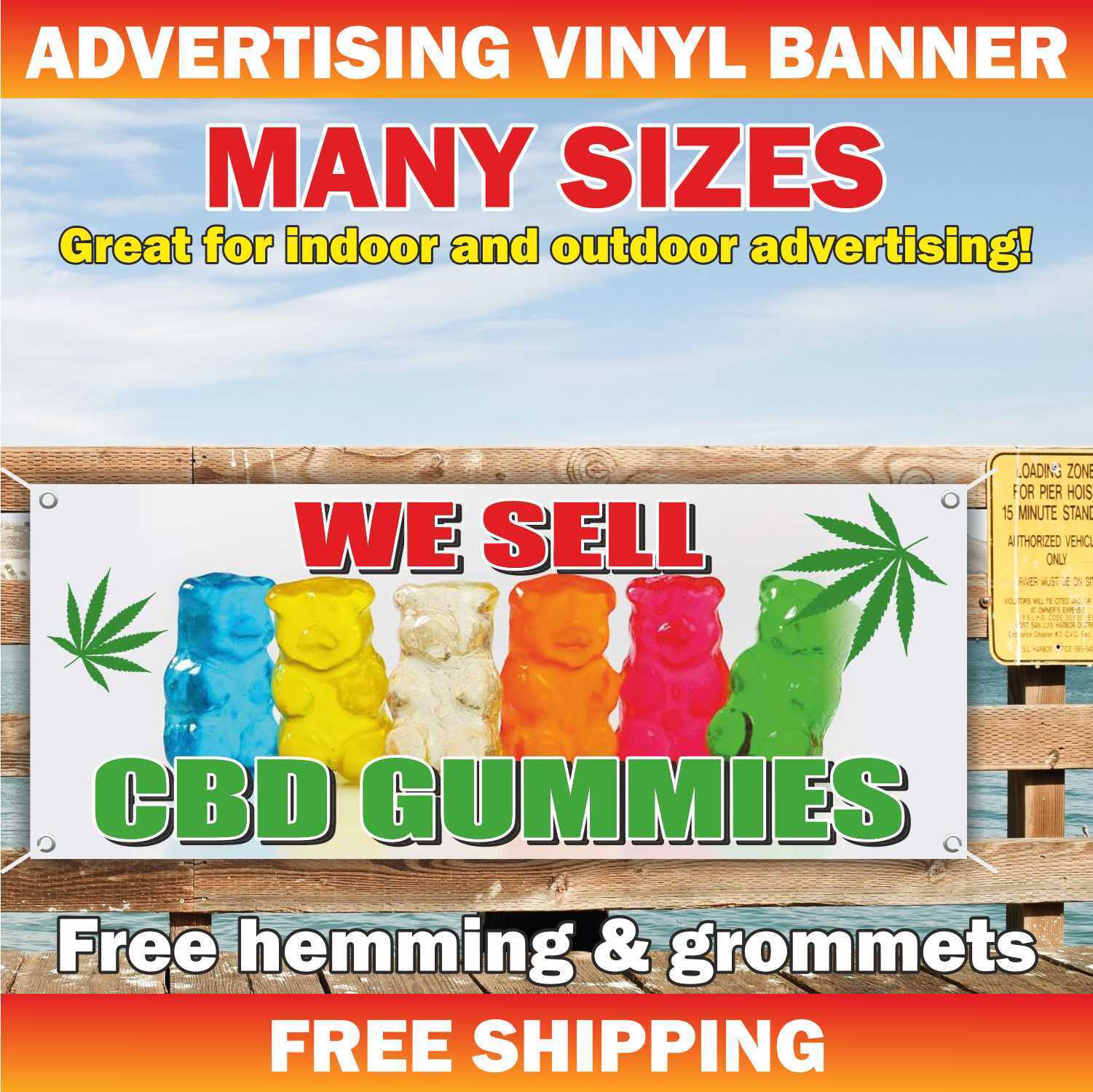 CBD Gummies Vinyl Mesh Advertising Sign