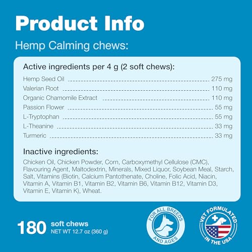 Hemp Calming Chews for Dogs 180 Duck Flavor