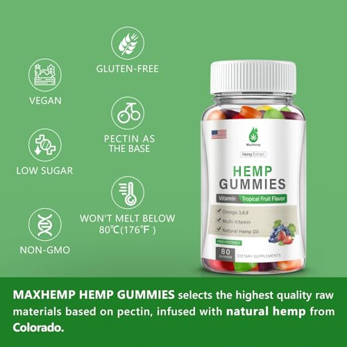 Extra Strength Organic Hemp Gummies 4-Pack, Vegan