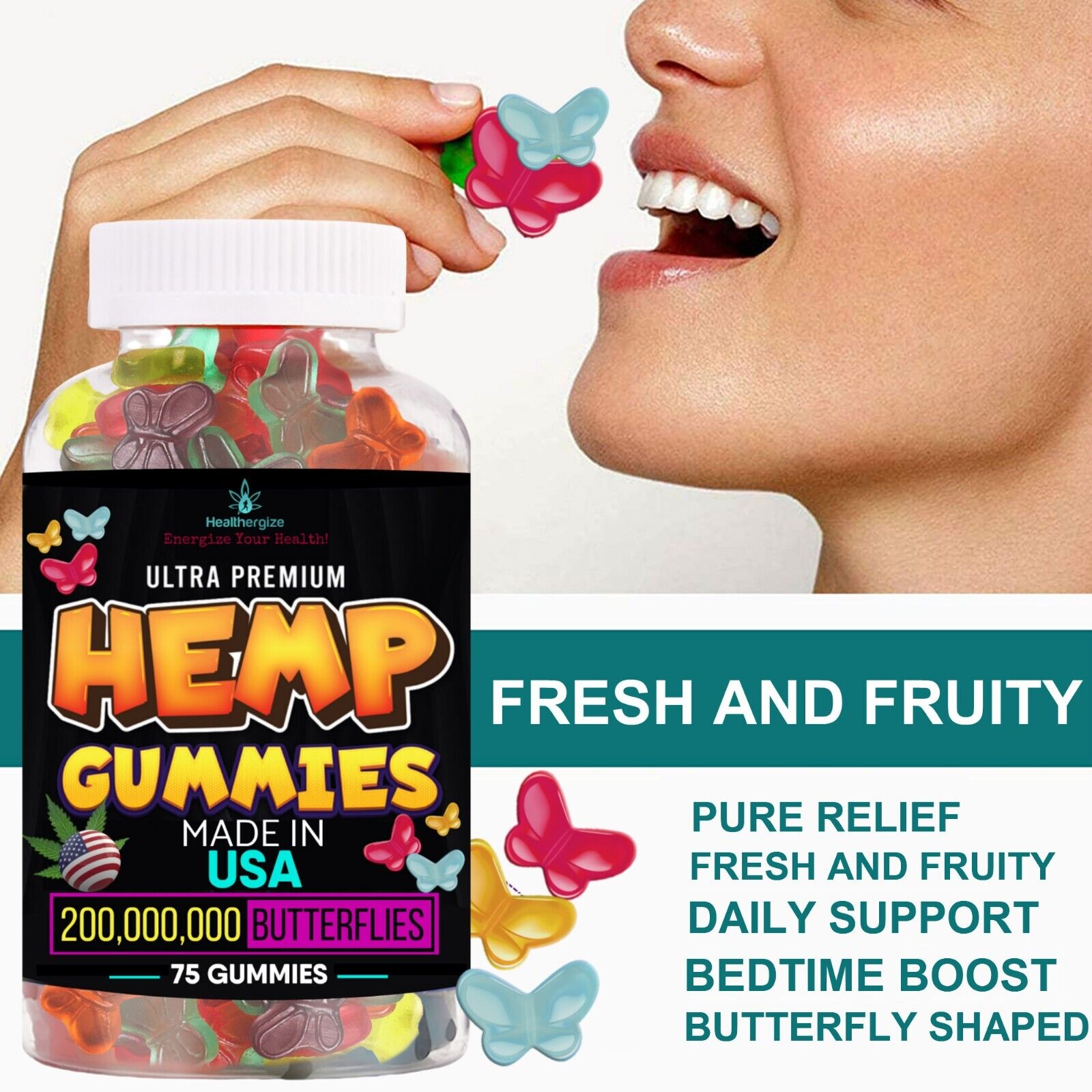 Butterfly Shaped CBD Gummies for Stress Relief