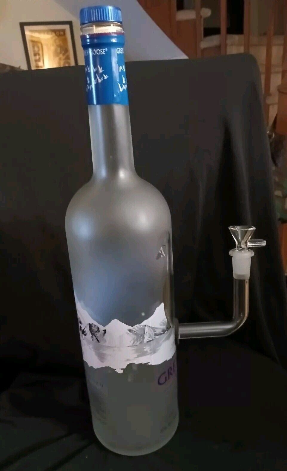 Large Grey Goose Vodka Bottle Bong Lamp