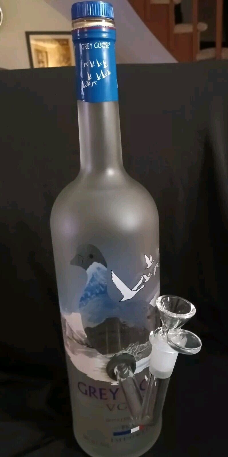 Large Grey Goose Vodka Bottle Bong Lamp