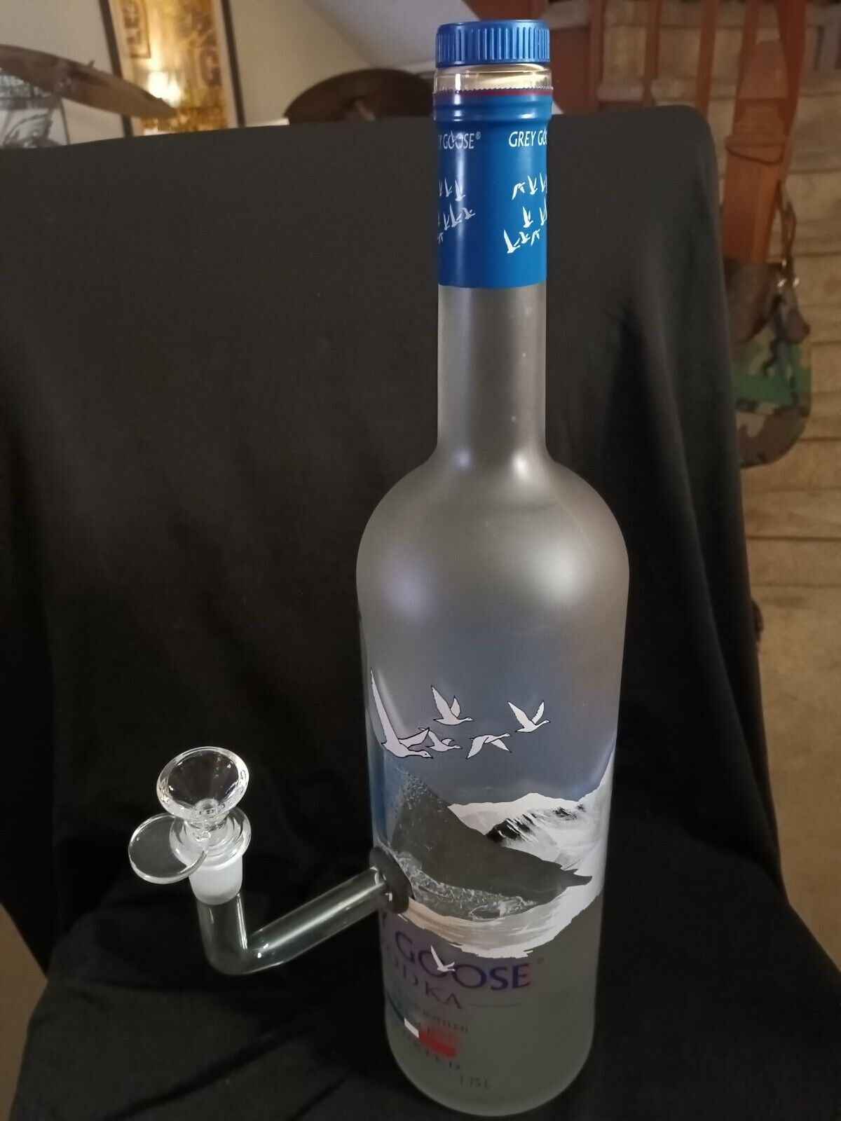Large Grey Goose Vodka Bottle Bong Lamp