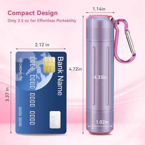 Airtight Portable Stash Jar with Carabiner - Pink