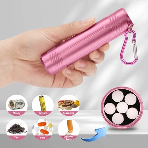 Airtight Portable Stash Jar with Carabiner - Pink