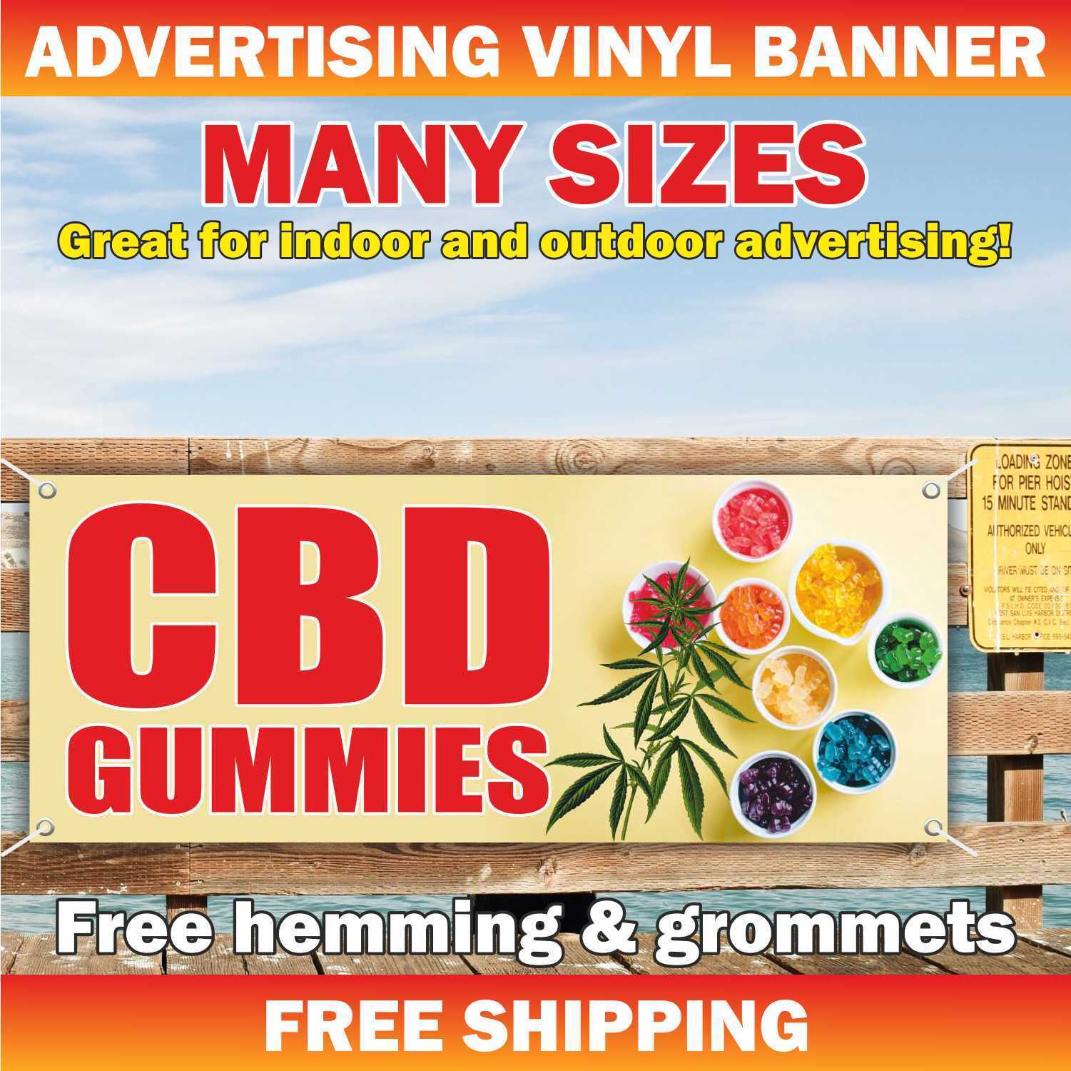 CBD Gummies Banner Sign for Edibles Shop