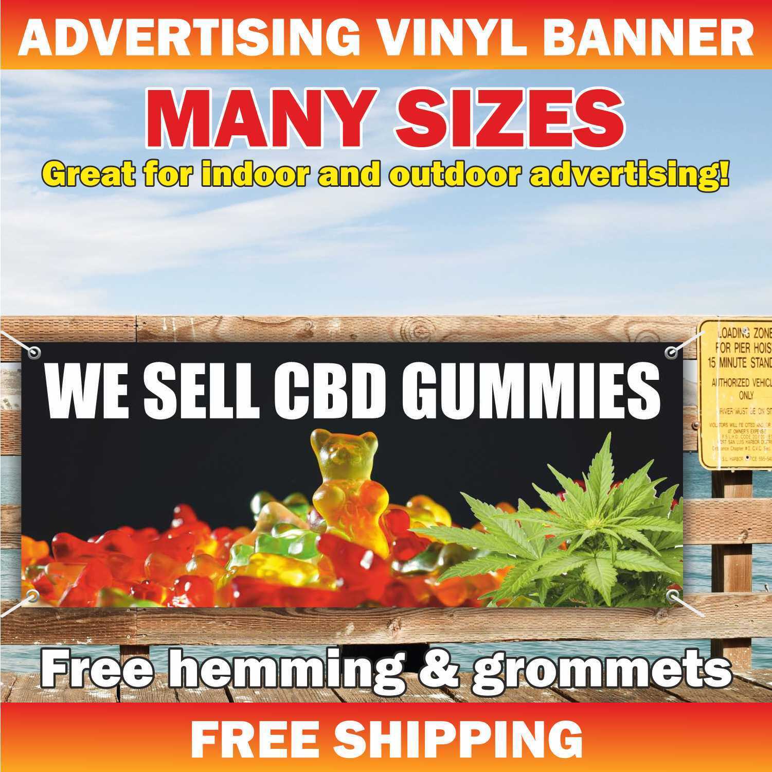 CBD Gummies Vinyl Mesh Advertising Sign Flag