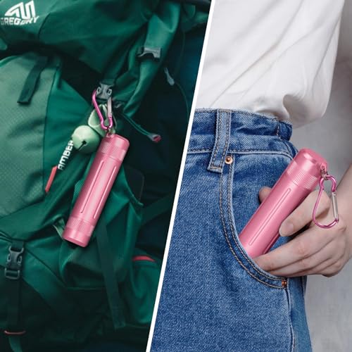 Airtight Portable Stash Jar with Carabiner - Pink