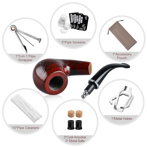 Joyoldelf Rosewood Pipe Set with Stand & Accessories