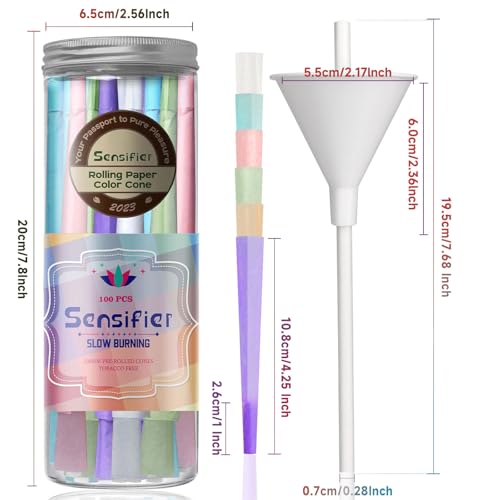 100 Pack Colorful King Size Pre-Rolled Cones