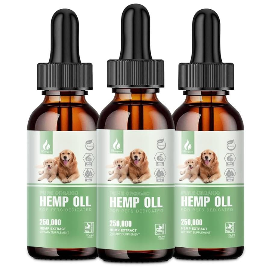 3-Pack Organic Hemp Oil for Pet Anxiety Relief