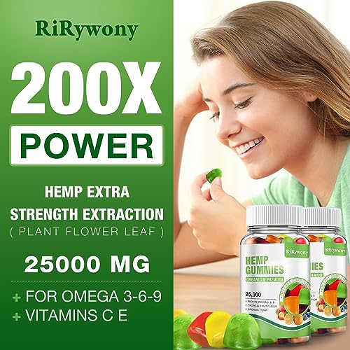 Extra Strength Vegan Hemp Gummies - 80 Count