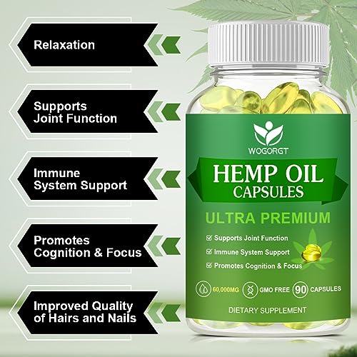 Maximum Strength Hemp Oil Capsules - 90 Count