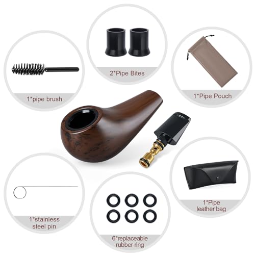 Joyoldelf Mini Handmade Tobacco Pipe Set with Accessories