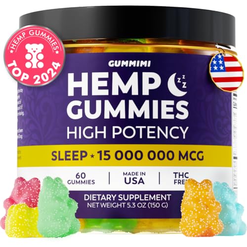 Organic Hemp Gummies for Restful Sleep, 60 Count