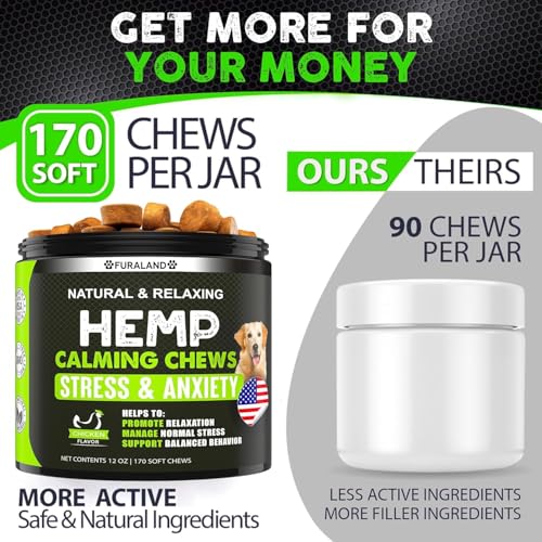 Calming Hemp Chews for Anxious Dogs - 170 Treats