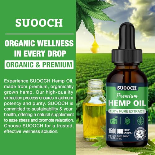 High Potency Organic Hemp Oil Drops - USA Made