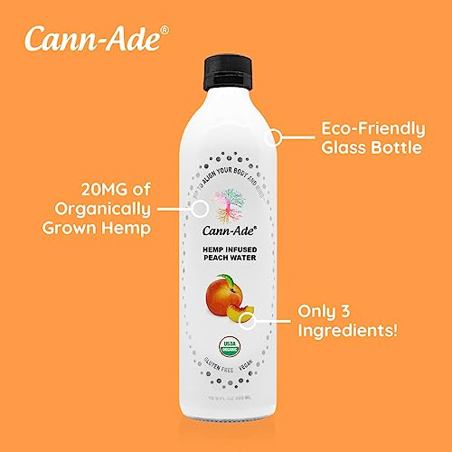 Cann-Ade® Organic Adaptogenic Water, Peach Flavor
