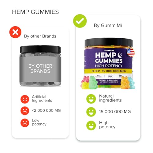 Organic Hemp Gummies for Restful Sleep, 60 Count