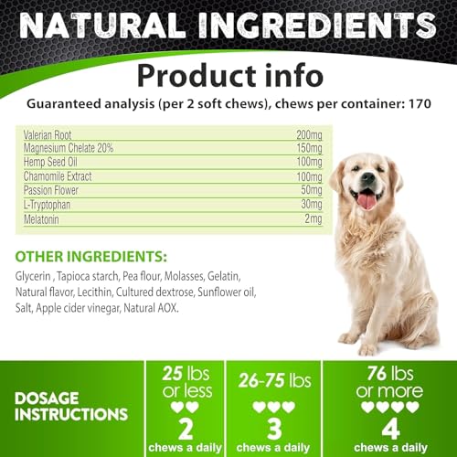 Calming Hemp Chews for Anxious Dogs - 170 Treats