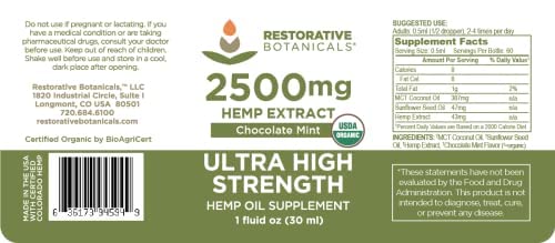Ultra High Strength CBD Oil - 2500mg Chocolate Mint