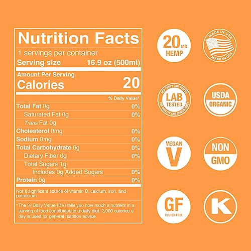 Cann-Ade® Organic Adaptogenic Water, Peach Flavor