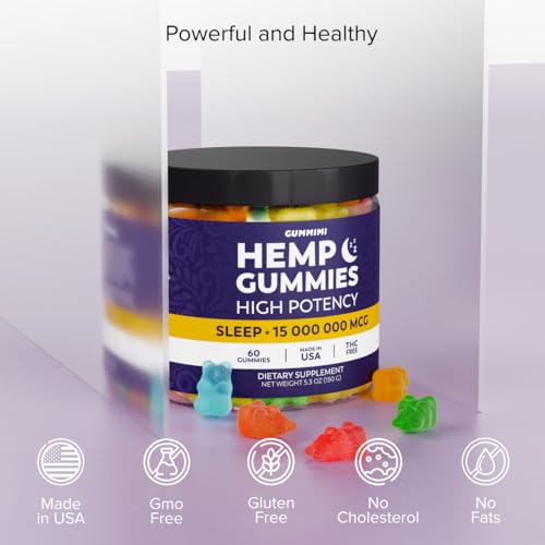 Organic Hemp Gummies for Restful Sleep, 60 Count