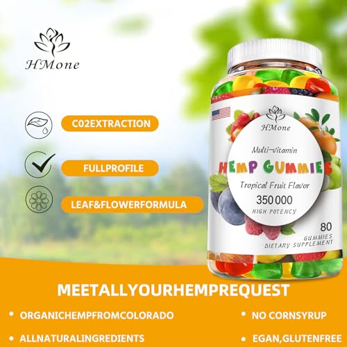 Organic High Potency Hemp Gummies - Vegan & Non-GMO