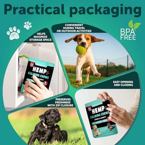 Calming Hemp Chews for Anxious Dogs - 70 Count