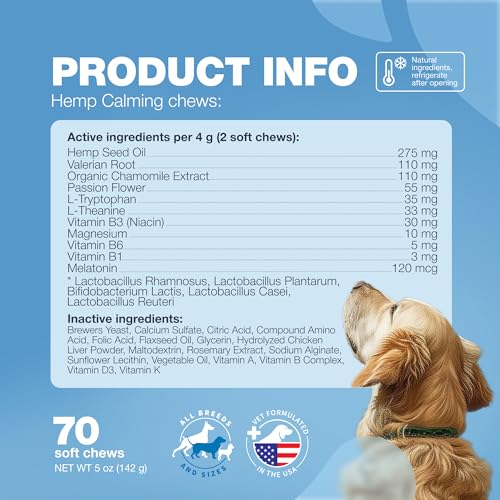 Calming Hemp Chews for Anxious Dogs