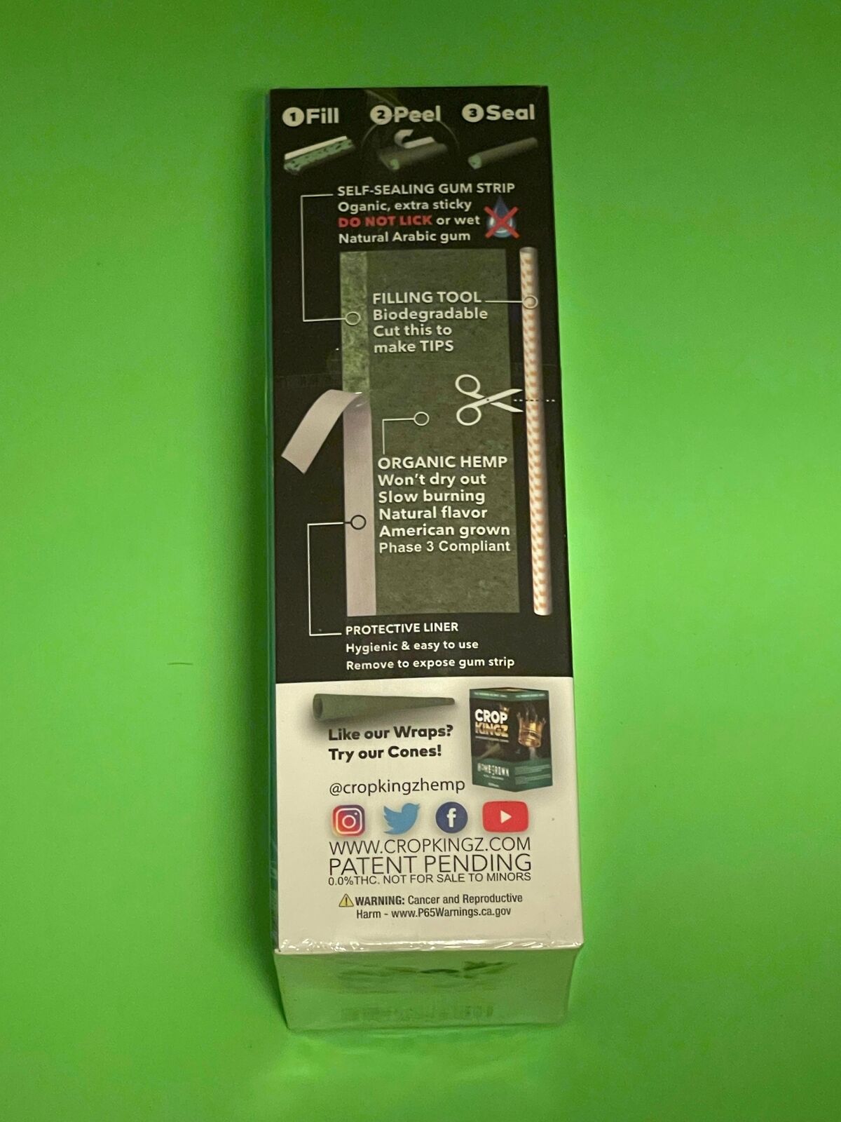 Crop Kingz Homegrown Hemp Rolling Papers - 30 Pack